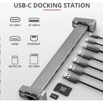 Trust Dalyx Aluminium 10-in-1 USB-C Multi-port Dock 23417