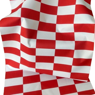 Venkovní látka Pergola (Oxford), 200 g/m², šíře 160 cm, bílo-červená šachovnice 5x10 cm