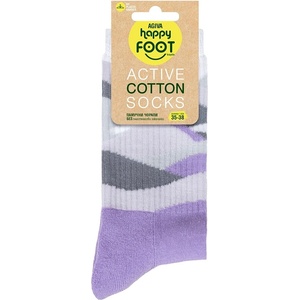 AGIVA Дамски чорапи Agiva Happy Foottopia, Active, Памук, Лилав, 35-38 размер (AGIVA-204)