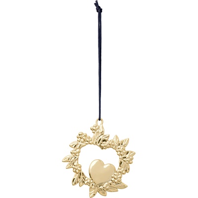 Rosendahl Коледна висулка Karen Blixen венец със сърчице злато (32577)