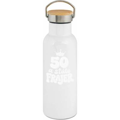 123TRIKO termoska 50 a stále frajer, bílý tisk 500 ml