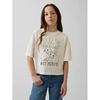 GAP Детска надразмерна тениска с лого GAP GAP | Byal | Момичешки | XS