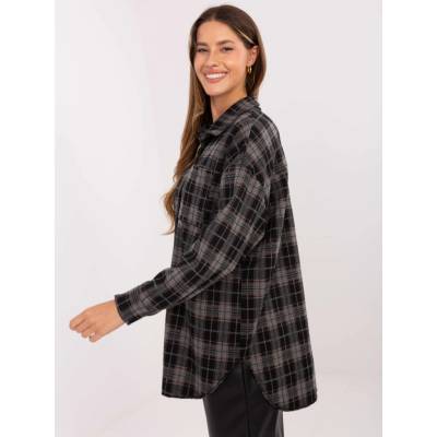 Italy Moda Shirt-IT-KS-GT9880.12P-black čierna šedá tmavočervená
