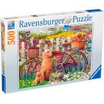 Ravensburger Пъзел Ravensburger от 500 части - Кученца в двора (15036)