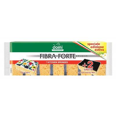 Комплект кухненски гъби Domi - Fibra Forte, 5 броя, жълти (1100006010)