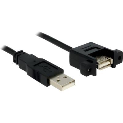 Delock 85106 USB 2.0 USB A zásuvka z obou stran 1m černý