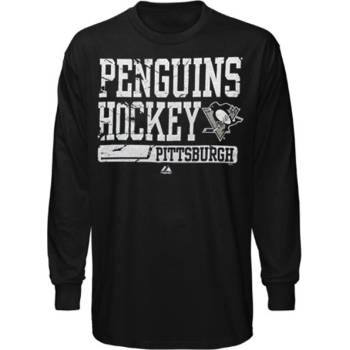 Majestic tričko Puffless Goal Cage Pittsburgh Penguins dlouhý rukáv
