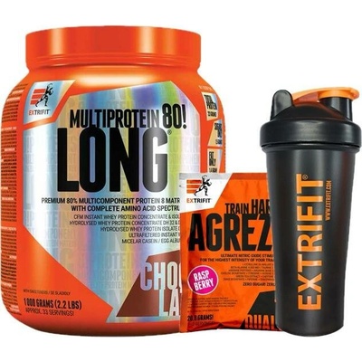 AKCE Extrifit Long 80 Multiprotein 1000 g + ZDARMA Šejkr 600 ml + Agrezz 20,8 g