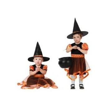 BigBuy Carnival Маскировъчен костюм за бебета Оранжев Вещица Размер 6-12 месеца