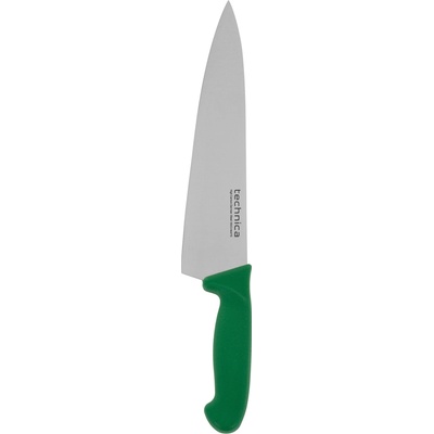 TECHNICA Šéfkuchařský nůž HACCP 400 mm, zelený, široká hladká čepel , Silver Line zelená