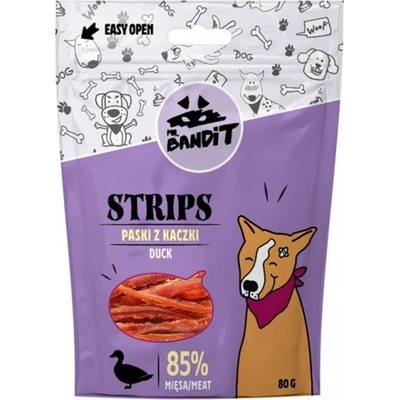 VetExpert Mr. Bandit STRIPS duck stripes - лакомство за куче, ленти с патица, 80 гр - Полша