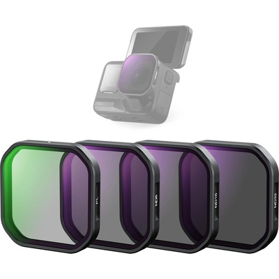 NEEWER Pack of 4 ND polarizing filter set compatible with Insta360 Ace Pro 2, PL/ND8/ND16/ND32 gray filter, not compatible updated version of the newly designed round lens protector, FL-A95 - 10105572