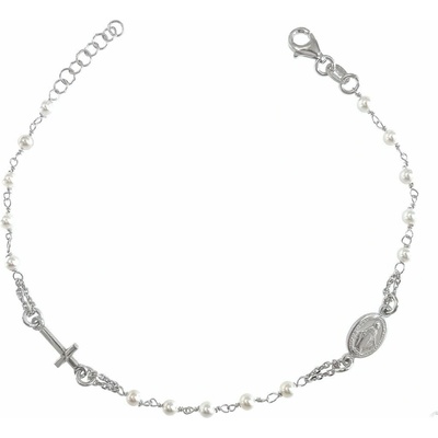 INFINITYSILVER Stříbrný růžencový náramek perlový N8010520318+