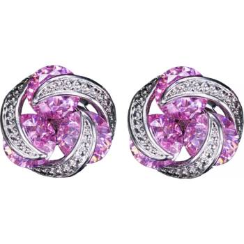 HARAHU Обеците le-21697 - Сребърна / Розова kp21697 (le-21697)