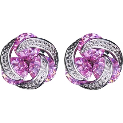 HARAHU Обеците le-21697 - Сребърна / Розова kp21697 (le-21697)