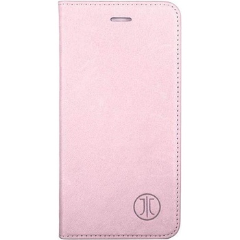 JT BERLIN LeatherBook Magic Case - хоризонтален кожен (естествена кожа) калъф тип портфейл за iPhone SE (2020), iPhone 8, iPhone 7 (розово злато)