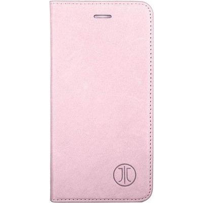 JT BERLIN LeatherBook Magic Case - хоризонтален кожен (естествена кожа) калъф тип портфейл за iPhone SE (2020), iPhone 8, iPhone 7 (розово злато)