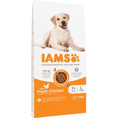 Iams 2х12кг Adult Large Dog IAMS for Vitality, суха храна за кучета - с пиле
