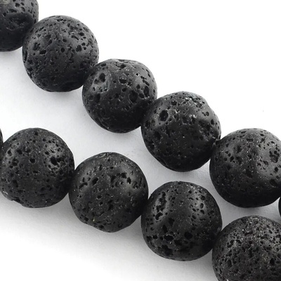 NUBIO Přírodní láva - korálky, černé, 8 mm – Zboží Dáma