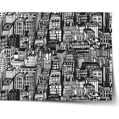 Sablio Plagát Kreslené mrakodrapy - 60x40 cm