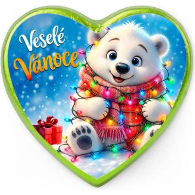 CHOCO POLA Srdce Veselé Vánoce medvídě 25 g