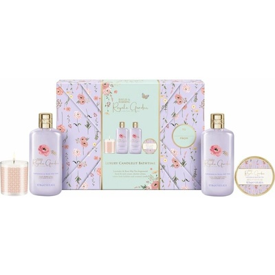 Baylis & Harding Royale Garden pena do kúpeľa 300 ml + sprchový krém 300 ml + krém na ruky a nechty 50 ml + vonná sviečka 60 g
