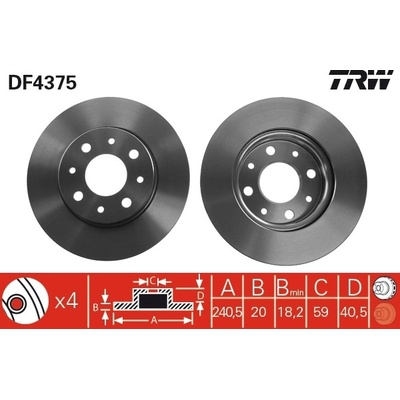 Brzdový kotúč TRW DF4375