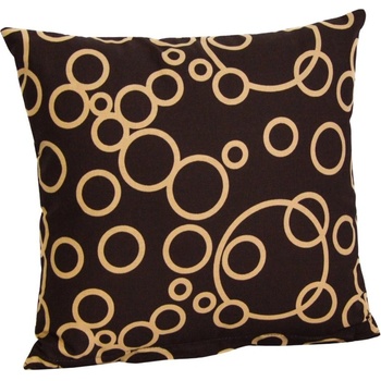 LKV Lomnice vankúš plněný rounem béžové kruhy 35x35