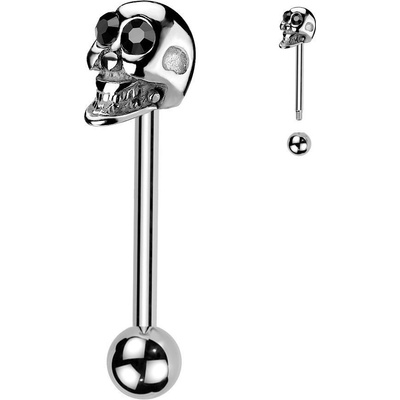Šperky4U piercing do jazyku lebka PJ01054-K