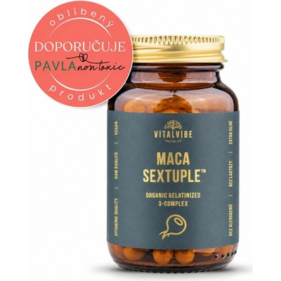 Vitalvibe Maca Sextuple BIO Gelatinized 3-Complex 60 kapslí