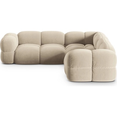 Cosmopolitan Design Бежов кадифен ъглов диван Loretto - Cosmopolitan Design (COS_COR_120_F1_LORETTO1)