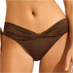 Seafolly Дамско бикини долнище Seafolly Women's Collective Twist Band Hipster Bikini bottom - Dark Chocolate - размер 34 (EU) (150-2119-1212)