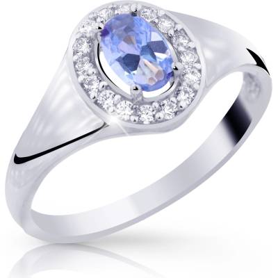 Cutie Jewellery gold Designově dámský prsten Z8055 ze zlata se zirkony Bílá Světle modrá