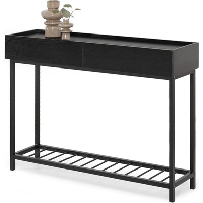 Catalina Moderná konzola SELVIA 117 cm čierne drevo + čierny rám