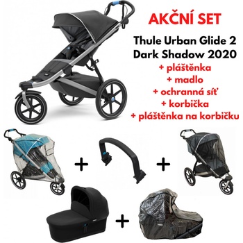 Thule Urban Glide 2 Dark Shadow 2020 + pláštěnka + ochranná síť + madlo + korba + pláštěnka na korbičku