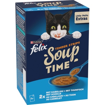 Felix Soup Filet polévky treska, tuňák, platýs 6 x 48 g