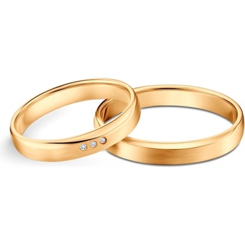 SAVICKI Сватбени халки: жълто злато, полукръгли, 3, 5 мм