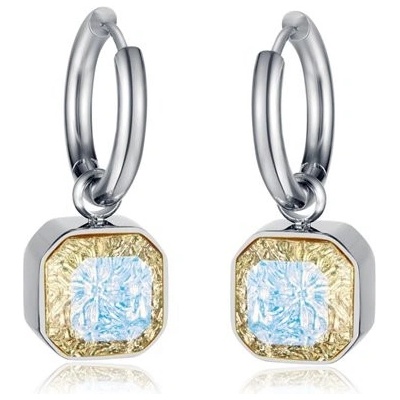 Impress Jewelry dámské ocelové kruhové náušnice s třpytivým přívěškem stříbrné GE837s2