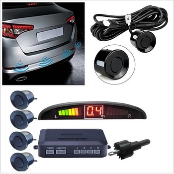 Foxgood Парктроник с LED дисплей 4 датчика - Черен (1043-b)