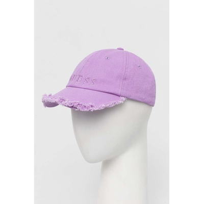 Guess Памучна шапка с козирка Guess в лилаво с апликация AW9493 COT01 (AW9493.COT01)