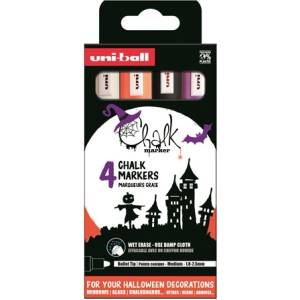 uni Chalk NI PWE-5M Хелоуин Комплект течни тебешири 4бр (бял, черен, оранжев, лилав) 2UPWE5MHALLOWEEN (2UPWE5MHALLOWEEN)