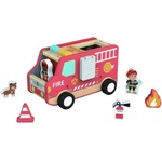 Tooky Toy Tooky Toy: Дървена пожарна кола с аксесоари (TP568) Проходилка