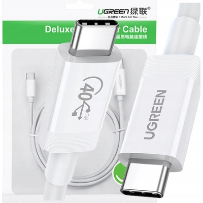 Ugreen 40113 USB-C na USB-C, 40 Gb/s, 0,8m, bílý