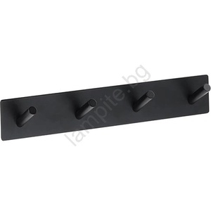 Bemeta Закачалка 25, 5x4, 5 см неръждаема стомана/черна (BD0060)