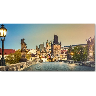 Foto-obraz fotografie na skle most Praha 100x50 cm