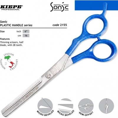 Kiepe Professional kadeřnické efilační nůžky Sonic 2155 6´ Plastic handle 16 cm