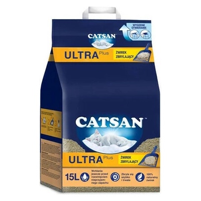 CATSAN Ultra Plus hrudkovité stelivo pre mačky 15 l