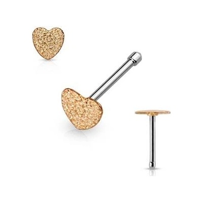 Šperky4U zlacený piercing do nosu srdíčko N0017-RD