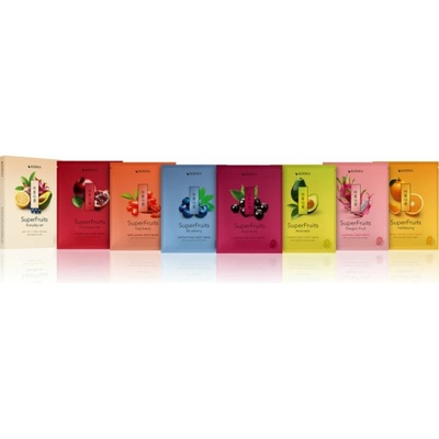 KORIKA SuperFruits KORIKA SuperFruits Pomegranate - Hydrating Sheet Mask hydratačná plátienková maska 25 g + KORIKA SuperFruits Goji Berry - Anti-aging Sheet Mask omladzujúca pleťová maska 25 g + KORI