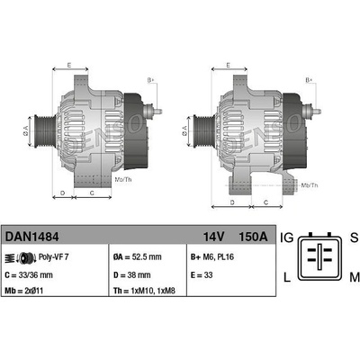 Alternátor DENSO DAN1484